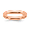 Sterling Silver Stackable Expressions Rose Plated Polished 3.25mm Ring Sz 5 - 10