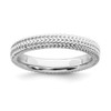 Sterling Silver Stackable Expressions Rhodiumed Wave Pattern Ring Size 5 to 10