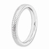 Sterling Silver Stackable Expressions Rhodiumed Wave Pattern Ring Size 5 to 10