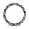 Sterling Silver Stackable Expression Black Plated Hearts & X's Ring Size 5 to 10