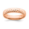 Sterling Silver Stackable Expressions Rose Plated 4.25mm Pattern Ring Sz 5 to 10