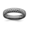 Sterling Silver Stackable Expressions Black Plated 4.25mm Pattern Ring Sz 5 - 10