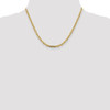14k Yellow Gold 3.7mm Semi Solid Diamond Cut Open Link Cable Chain 18" - 26"