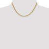 14k Yellow Gold 3.7mm Solid Plain Flat Cuban Chain w/ Lobster Clasp 16" - 24"