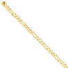 14k Yellow Gold 6mm Polished Fancy Figaro Link Chain w/ Box Clasp 18" - 24"