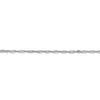 14k White Gold 1.7mm Polished Solid Singapore Chain w/ Lobster Clasp 16" - 30"