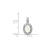 Sterling Silver Rhodiumed Diamond & Created Opal October Birthstone Oval Pendant