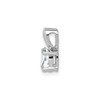 Sterling Silver Rhodiumed White Topaz Solitaire April Birthstone Heart Pendant