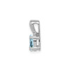 Sterling Silver Rhodium Blue Aquamarine Solitaire March Birthstone Heart Pendant