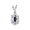 Sterling Silver Diamond & Created Sapphire September Birthstone Fancy Pendant