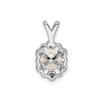 925 Sterling Silver Diamond & Freshwater Pearl June Birthstone Oval Pendant