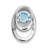 Sterling Silver Rhodiumed Topaz December Birthstone Vibrant Double Oval Pendant