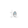 Sterling Silver Rhodiumed Topaz December Birthstone Vibrant Double Oval Pendant