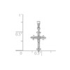 Sterling Silver Rhodium Plated White Diamond Small Cross Pendant 0.10 Ct.
