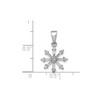 Sterling Silver Rhodium Plated White Diamond Mini Snowflake Pendant 0.10 Ct.