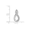 Sterling Silver Rhodium Plated White Diamond Figure 8 / Infinity Teardrop Slide