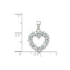 Sterling Silver Rhodium Plated Round Shape Aquamarine Cut Out Heart Pendant