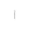 Sterling Silver Rhodium Plated Round Tanzanite & Diamond Mini Cross Pendant