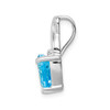 Sterling Silver Rhodiumed Light Swiss Blue Topaz & Diamond Heart Swirl Pendant