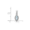 Sterling Silver Rhodium Plated Marquise Aquamarine & Diamond Halo Pendant