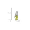 Sterling Silver Rhodium Plated Green Peridot & Diamond Fancy Oval Pendant
