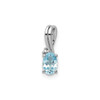 Sterling Silver Rhodium Plated Sky Blue Topaz & Diamond Oval Swirl Pendant