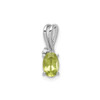 Sterling Silver Rhodium Plated Green Peridot & Diamond Oval Swirl Pendant
