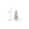 Sterling Silver Rhodiium Plated Pink Quartz & Diamond Oval Pendant