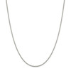 Sterling Silver Rhodiumed 1.4mm Plain Box Chain w/ Lobster Clasp 16" - 30"