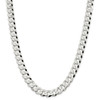 Sterling Silver Solid Plain 10.6mm Beveled Curb Chain w/ Lobster Clasp 20" - 26"