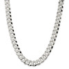 Sterling Silver Solid Plain 12.3mm Beveled Curb Chain w/ Lobster Clasp 20" - 26"