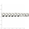 Sterling Silver Solid Plain 14mm Beveled Curb Chain w/ Lobster Clasp 20" - 26"