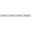 Sterling Silver 4.75mm Pave Flat Figaro Link Chain w/ Lobster Clasp 16" - 30"