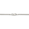 Sterling Silver 2mm Diamond Cut Half Round Box Chain w/ Lobster Clasp 18" - 30"