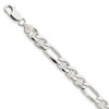 Sterling Silver Solid 7.75mm Figaro Anchor Bracelet w/ Lobster Clasp 7" - 9"