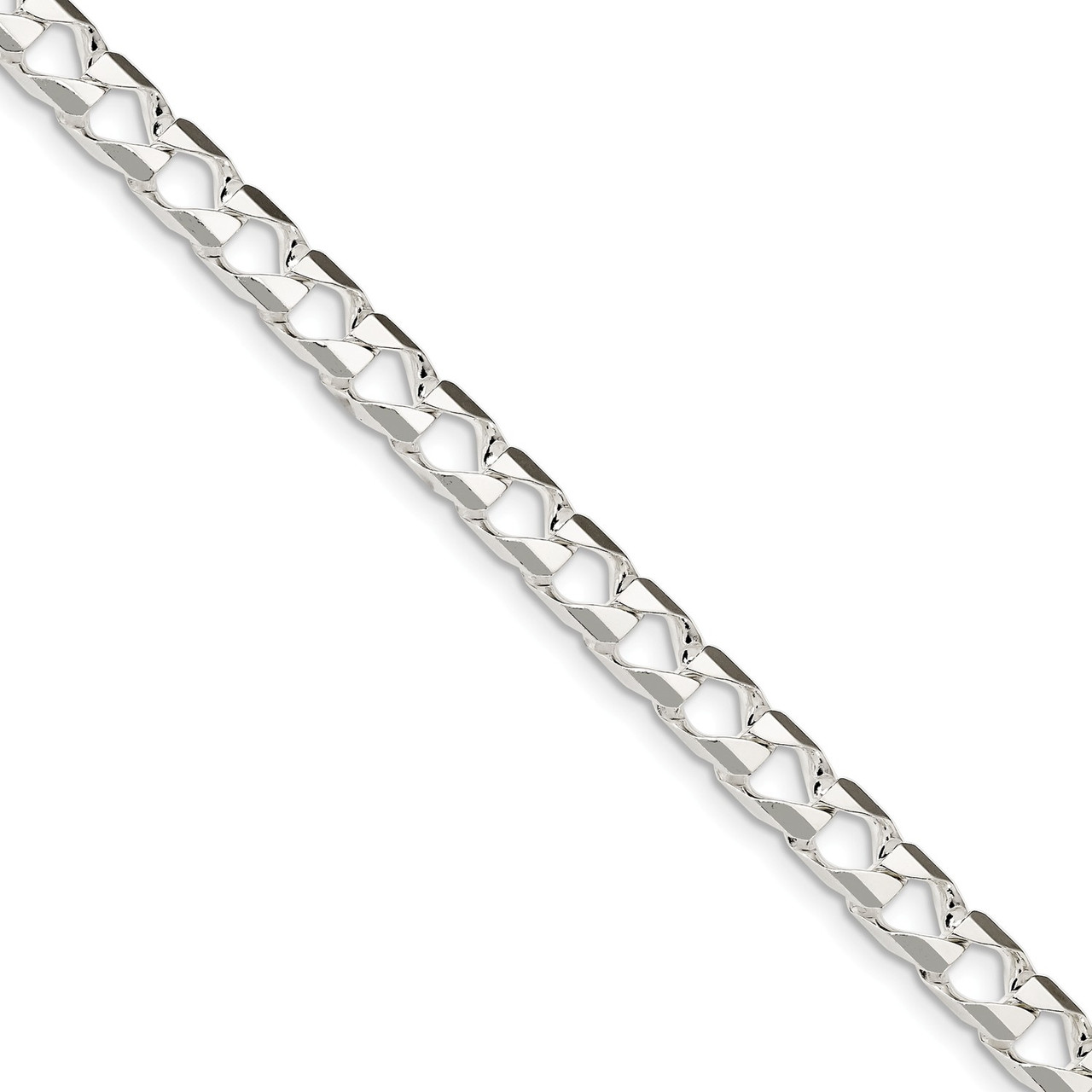 Silver Curb Chain Bracelet with a Hook Clasp - Silvertraits