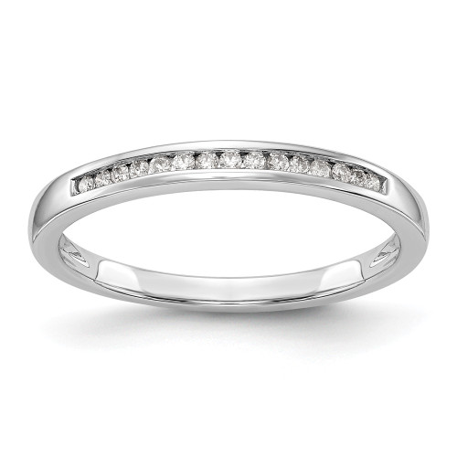 14k White Gold Diamond 2.15mm Channel Set Wedding Band Anniversary Ring 0.09 CT.