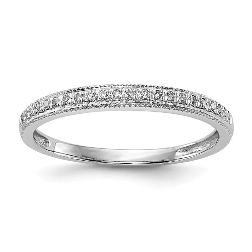 14k White Gold Diamond Milgrain 2 Piece Wedding Band Anniversary Ring 0.132 TCW.