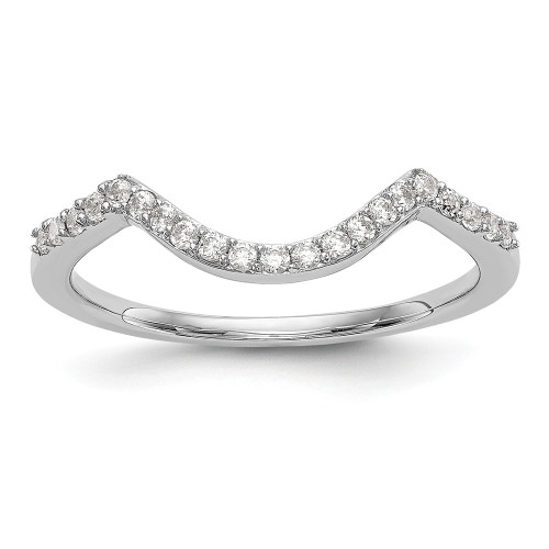 14k White Gold Diamond 1.6mm Prong Set Wedding Band Anniversary Ring 0.168 CT.