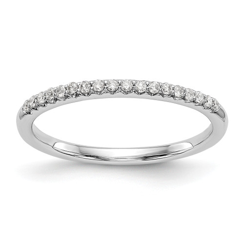 14k White Gold Diamond 1.9mm Prong Set Wedding Band Anniversary Ring 0.144 CT.