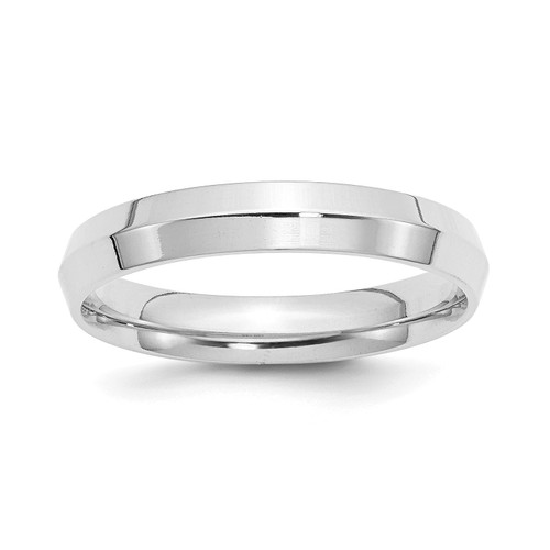 10k White Gold Unisex Comfort Fit 4mm Knife Edge Wedding Band Sizes 4 to 14