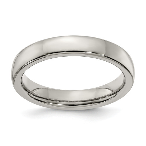 Edward Mirell Grey Titanium 4mm Comfort Fit Half Round Wedding Band Size 5 to 12