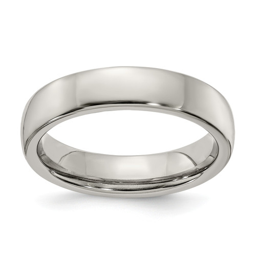 Edward Mirell Grey Titanium 5mm Comfort Fit Half Round Wedding Band Size 5 to 12