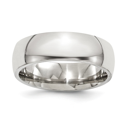 Edward Mirell Grey Titanium 7mm Comfort Fit Half Round Wedding Band Size 7 to 13