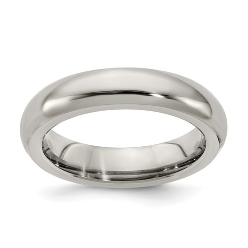 Edward Mirell Grey Titanium 5mm Comfort Fit Domed Wedding Band Sizes 5 to 12