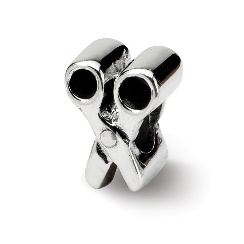 Scissors Bead .925 Sterling Silver Antique Finish Reflection Beads - QRS317