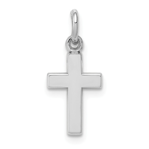Men's Ladies 14K White Gold Solid Polish Crucifix Cross Religious Charm Pendant