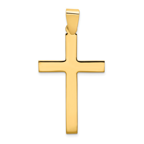 14K Yellow Gold Polished Engraveable Flat Latin Cross Christianity Pendant - XR566 14K Yellow Gold Polished Engraveable Flat Latin Cross Christianity Pendant - XR566