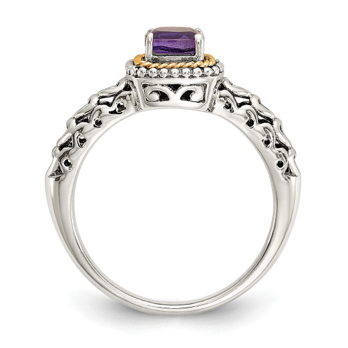 Amethyst Heart Ring Sterling Silver 14K Gold Accent 1/2 Ct Size 6-8 Shey Couture