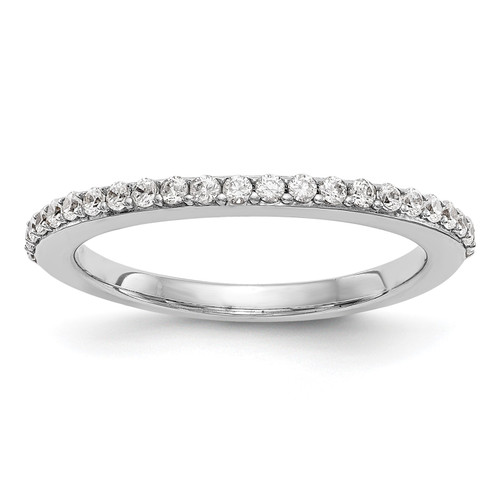 14k White Gold Diamond Wedding Band Classic 2mm Anniversary Ring 1/4 Ct - 3/8 Ct